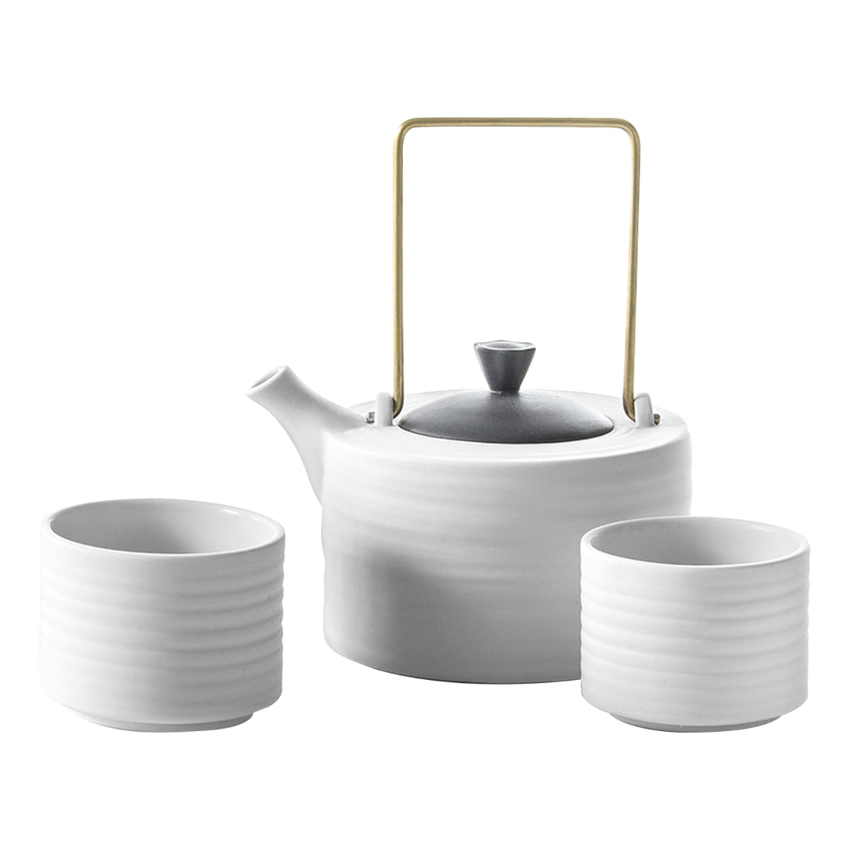 Zestaw do herbaty Toczony biały CDC1