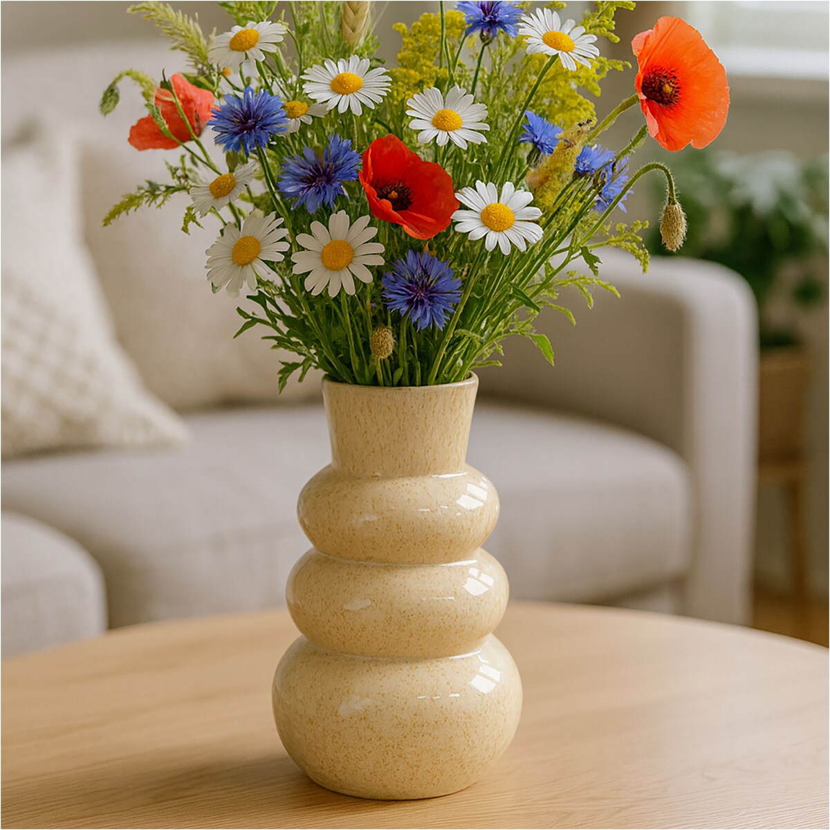 Wazon Ceramiczny Dekoracyjny Waza Ozdobna Na Kwiaty 13X25 Cm