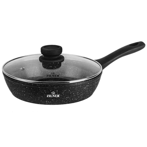 MAŁA PATELNIA GŁĘBOKA Z POKRYWKĄ MARMUROWA NON-STICK 20CM 1.2L INDUKCJA GAZ