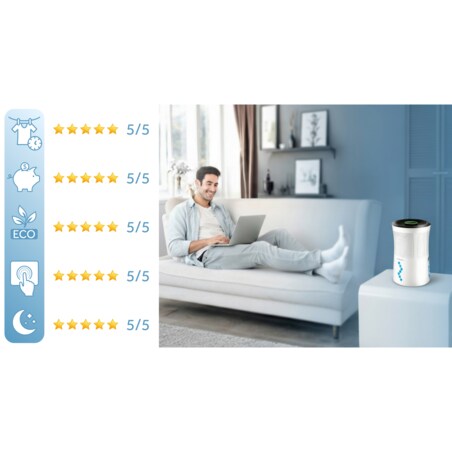 Osuszacz powietrza pochłaniacz wilgoci cichy 34db led 352700 Berdsen