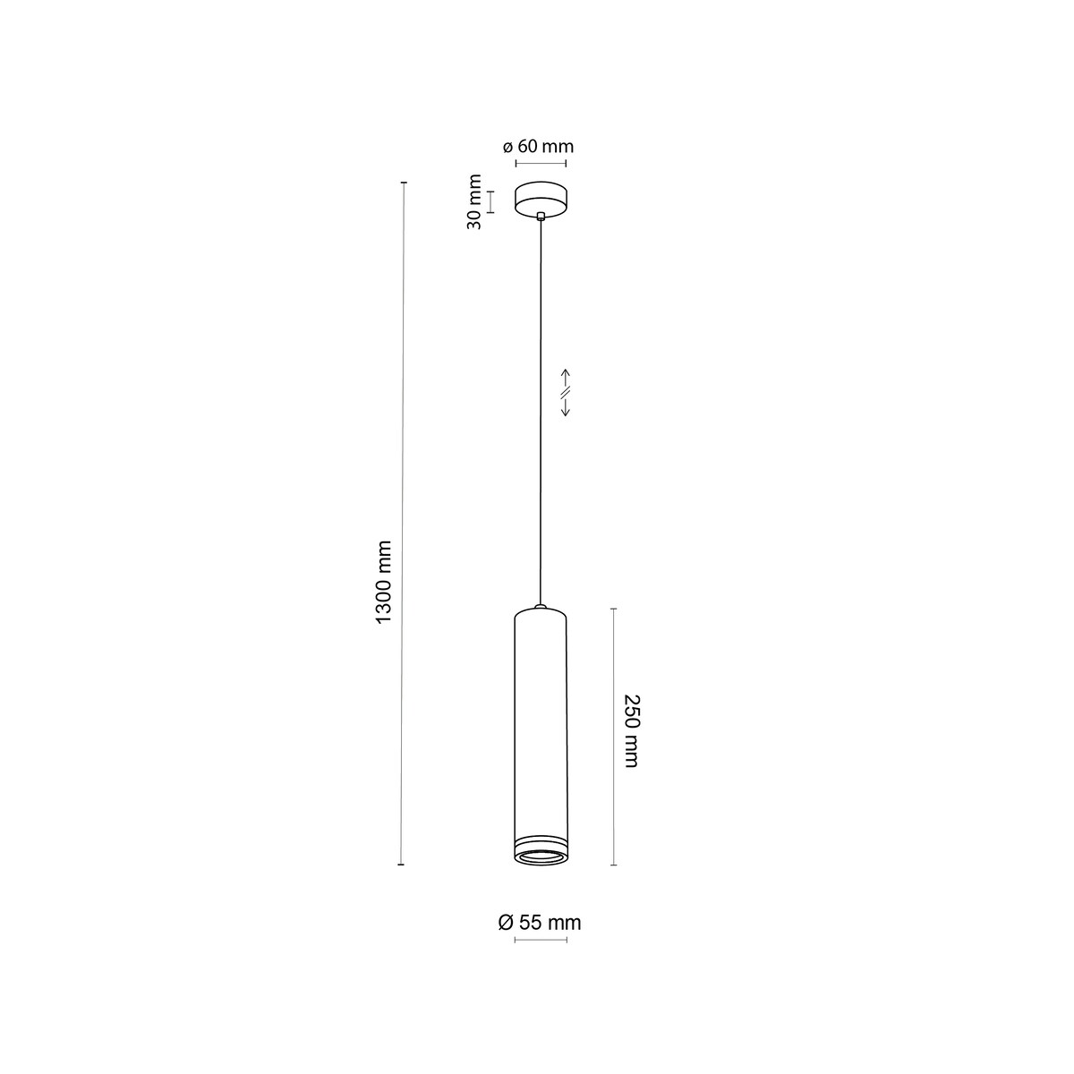 Lampa wisząca TK Lighting JET WHITE 4889 biała GU10 regulowana 130 cm nowoczesna metalowa