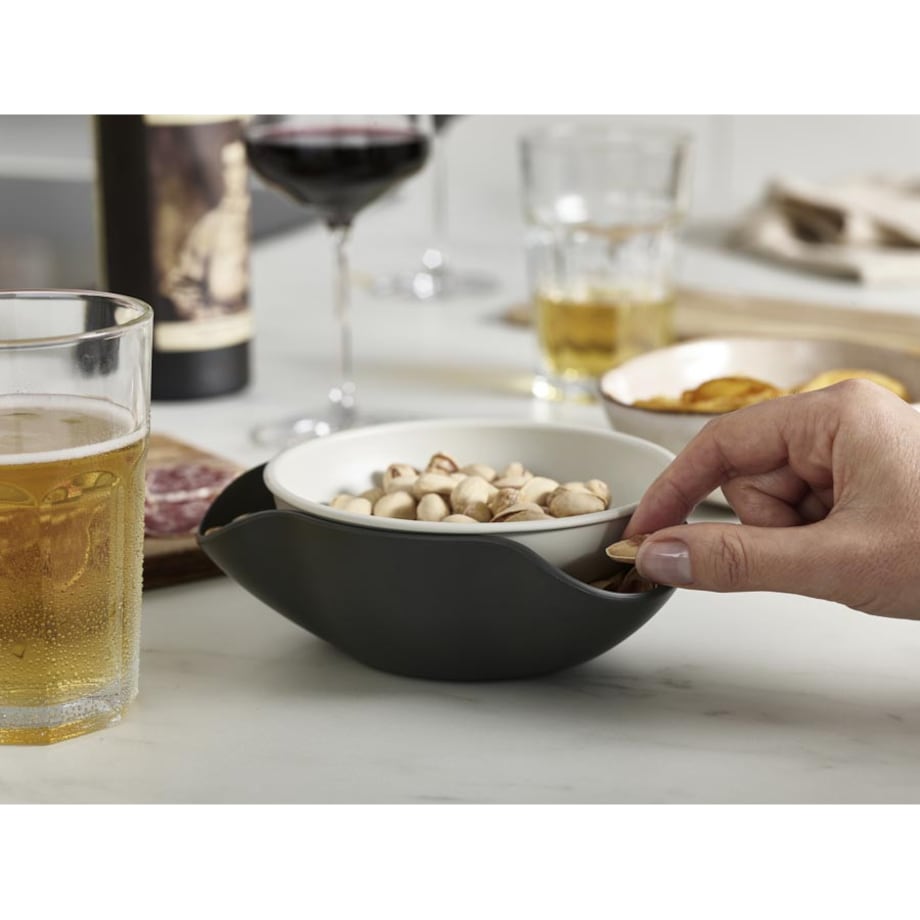 Podwójne naczynie do przekąsek szare Double Dish, Joseph Joseph