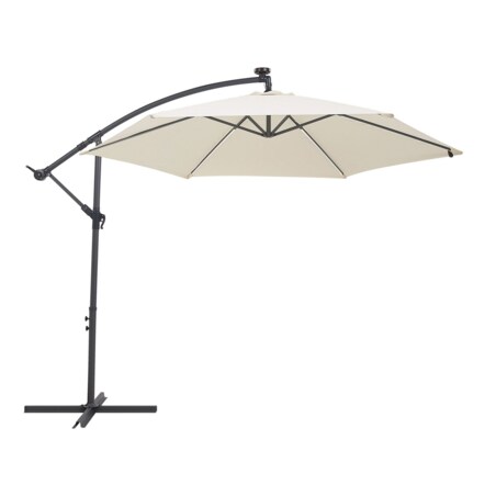 Parasol ogrodowy LED ⌀ 285 cm beżowy CORVAL