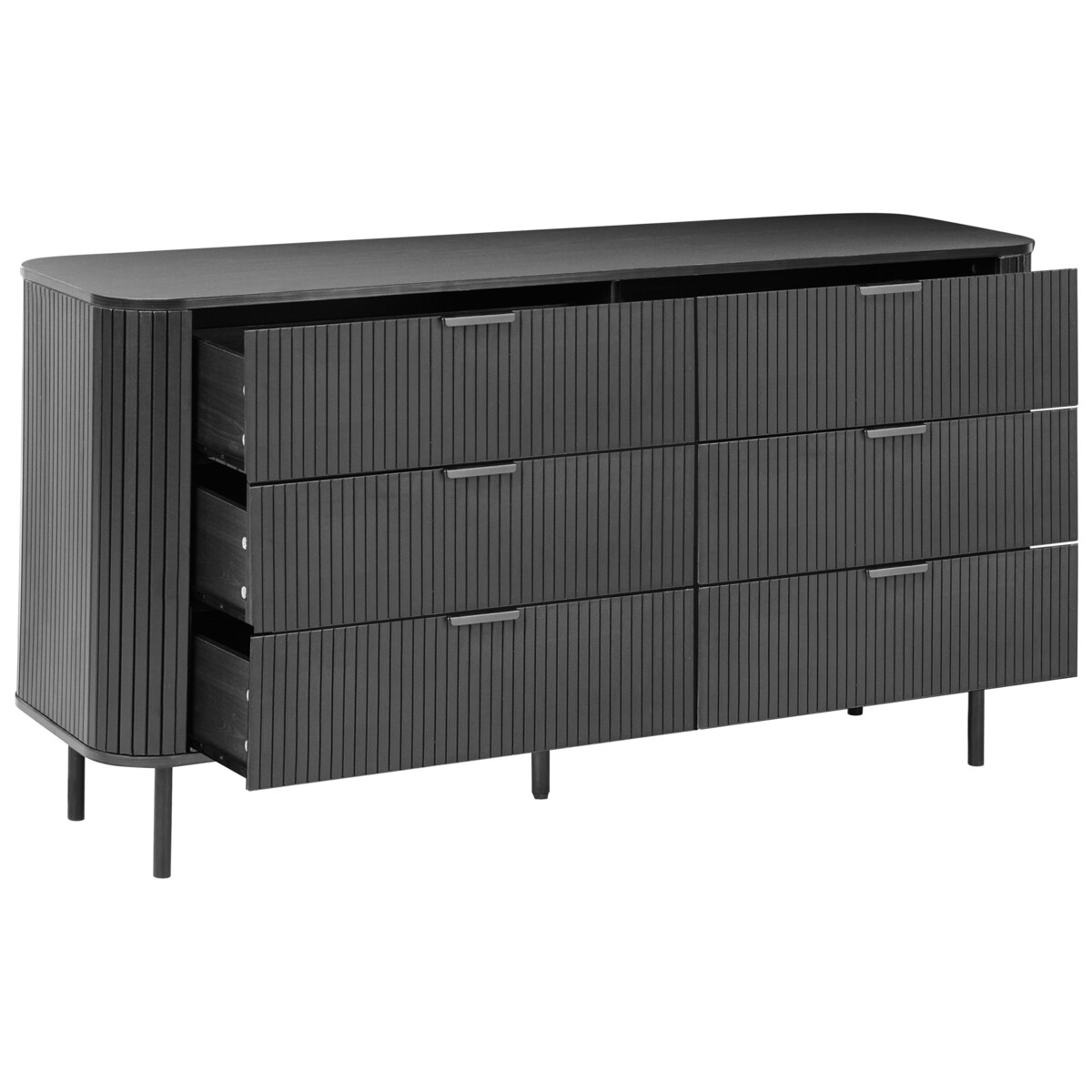 Komoda 6 szuflad BRADLEY Czarny