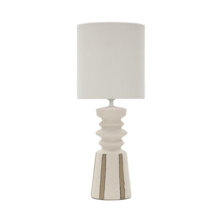 Lampa stołowa Tribal, kolor wielokolorowy, ceramika, żelazo i tkanina, 22,5 x 22,5 x 57 cm, 1 x E27, max. 40 W, styl nowoczesny, Mauro Ferretti