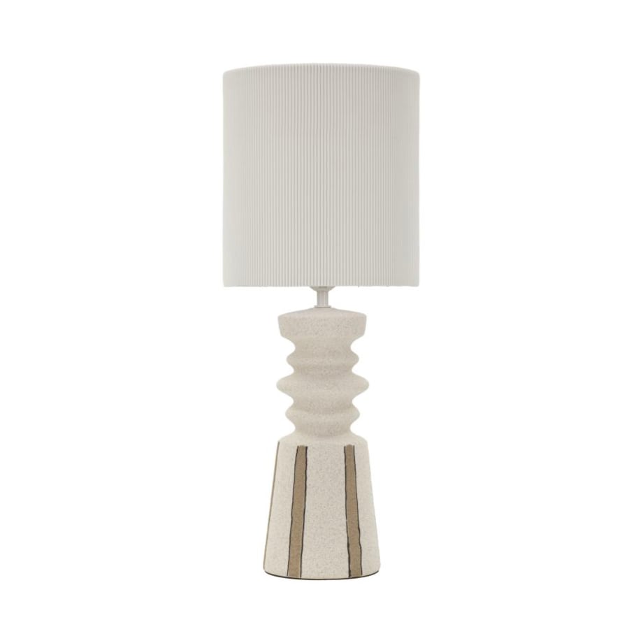 Lampa stołowa Tribal, kolor wielokolorowy, ceramika, żelazo i tkanina, 22,5 x 22,5 x 57 cm, 1 x E27, max. 40 W, styl nowoczesny, Mauro Ferretti
