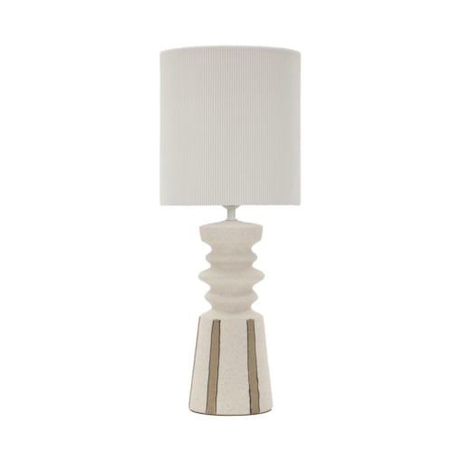 Lampa stołowa Tribal, kolor wielokolorowy, ceramika, żelazo i tkanina, 22,5 x 22,5 x 57 cm, 1 x E27, max. 40 W, styl nowoczesny, Mauro Ferretti