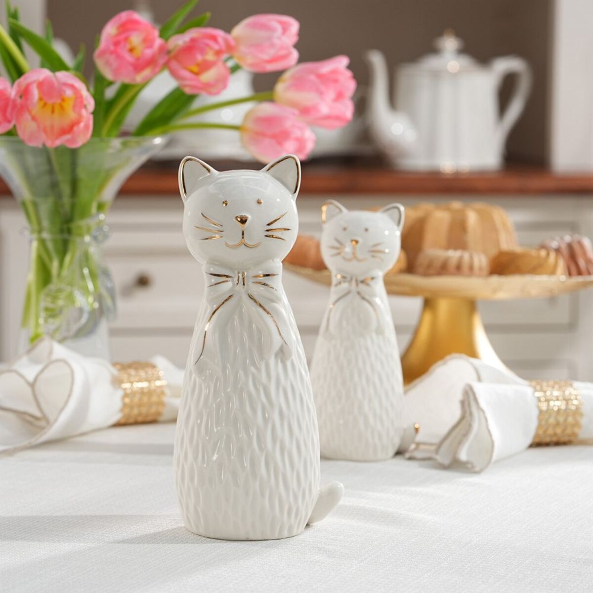 VILLA ITALIA Figurka kotek porcelanowy 21 cm STEFAN