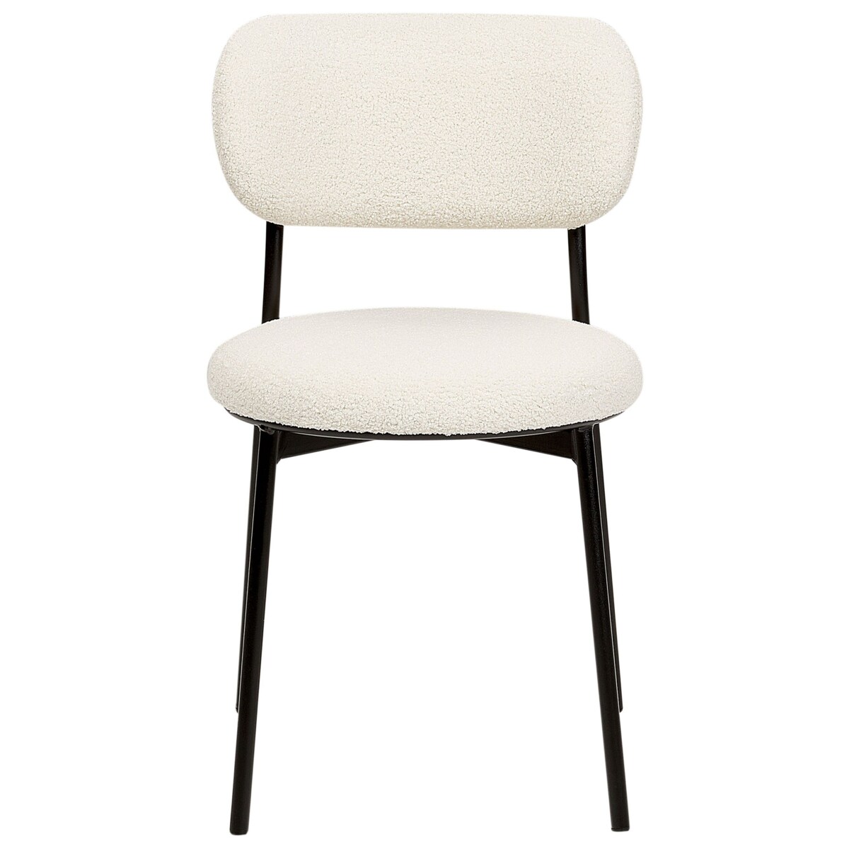 Zestaw 2 krzeseł do jadalni CASEY Boucle Złamana biel