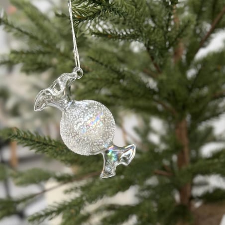 VILLA ITALIA Bombka szklana CUKIEREK przezroczysty 8 cm