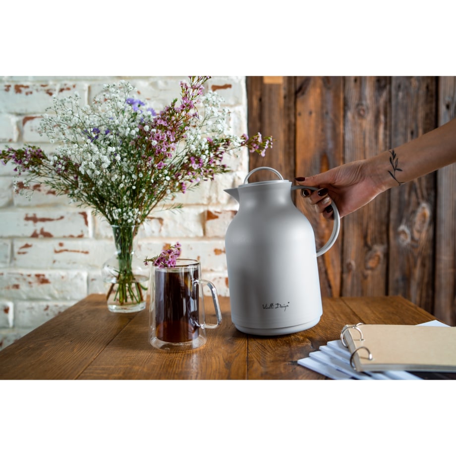 Termos z wkładem szklanym 1L AMO szary 27787