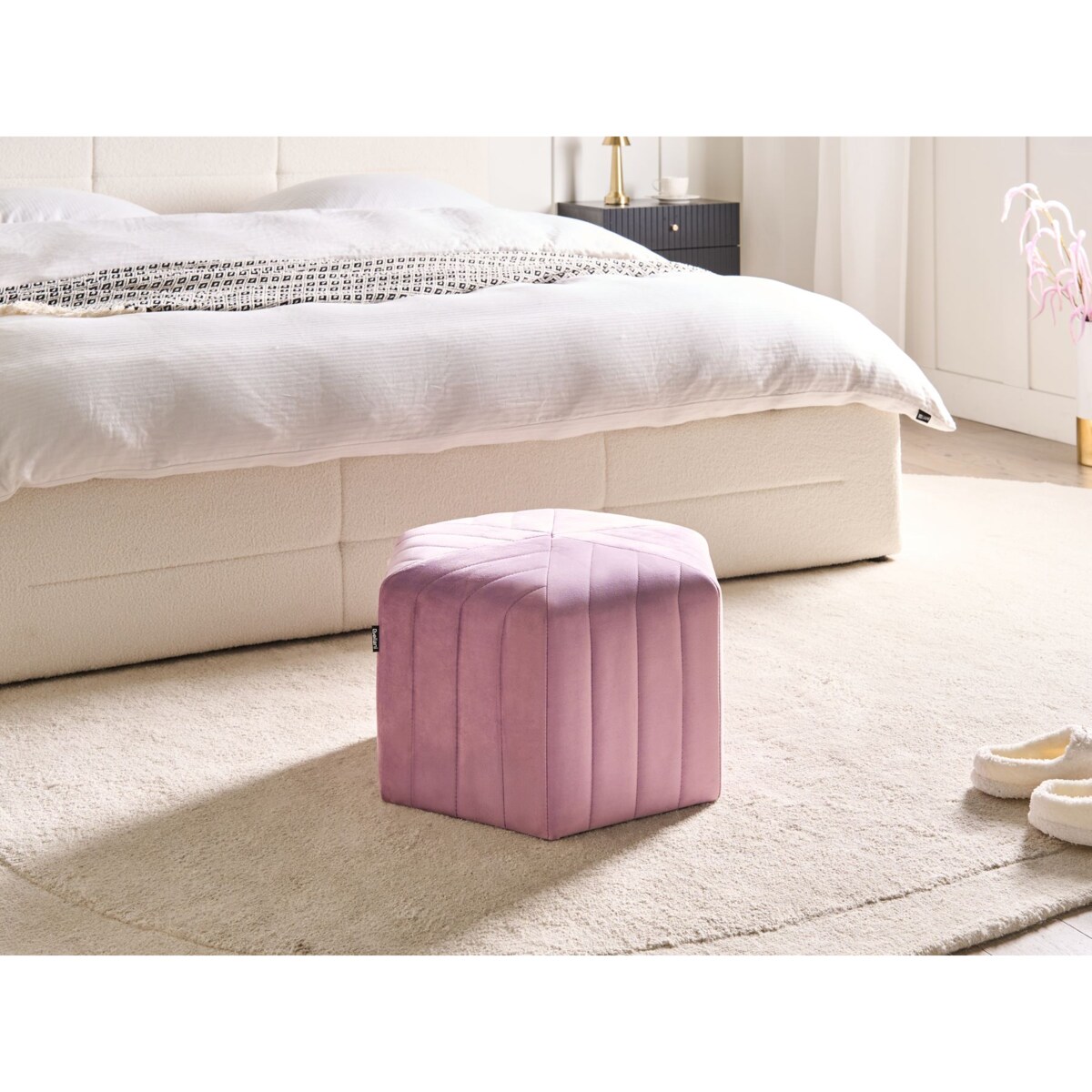 Puf MURIETTA Welur Jasnofioletowy