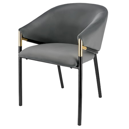 Krzesło welurowe eleganckie AMBER szare