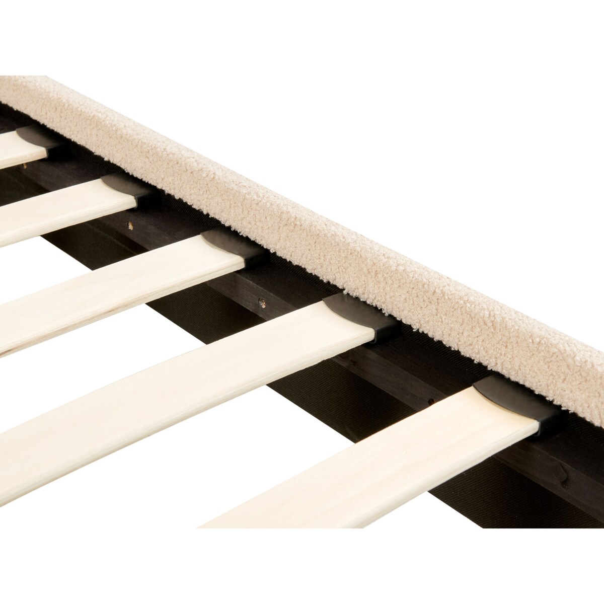 Łóżko boucle 140 x 200 cm beżowe FLAYAT