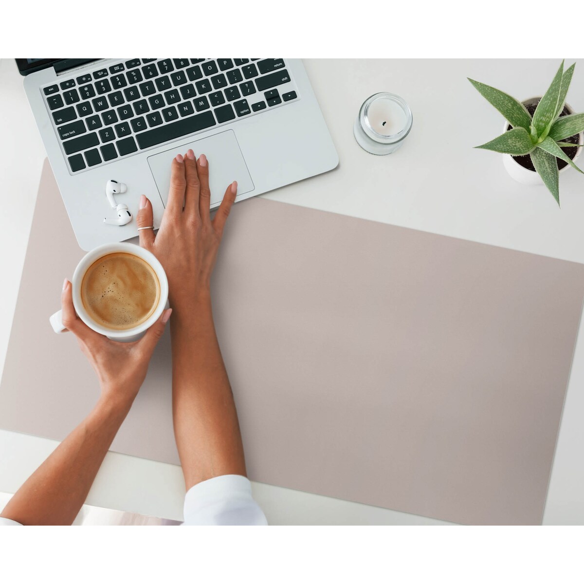 Beżowa mata na biurko Kolor Jasnobrązowy, 90x45 cm