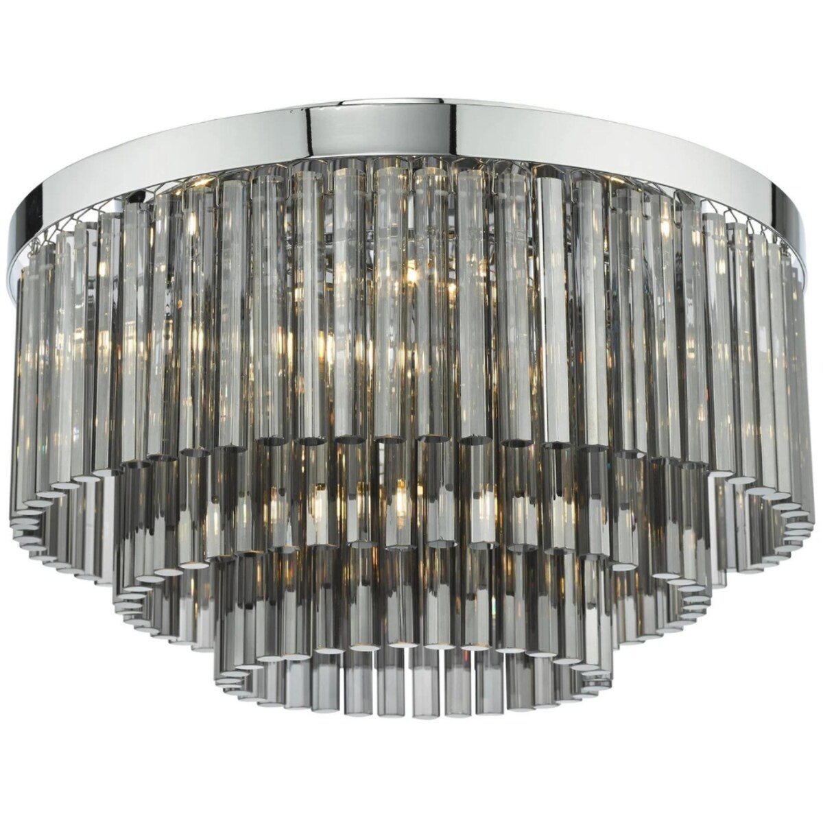 Plafon kryształowy Logan LOG5410 Dar Lighting glamour szkło dymione chrom