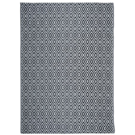 Dywan zewnętrzny tkany na płasko 160x220 cm e-floor romby szary