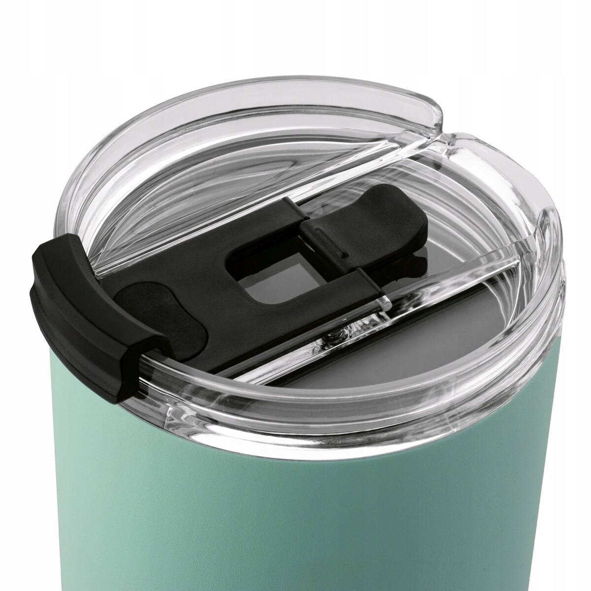 Kubek termiczny ze słomką 420ml MIĘTOWY na ciepłe zimne napoje kawę koktajl