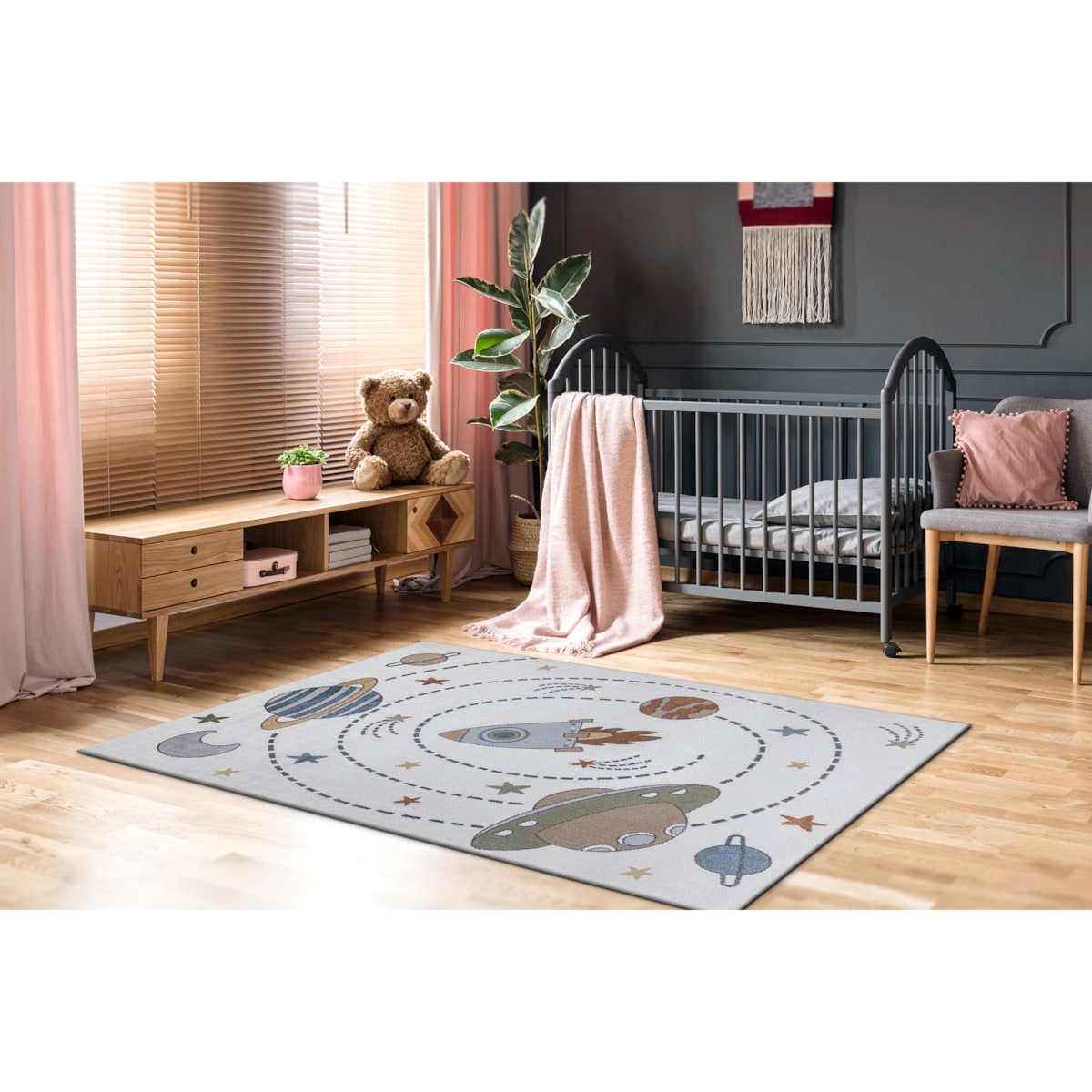 Dywan BONO 8288 Kosmos, planety kremowy / 80x150 cm