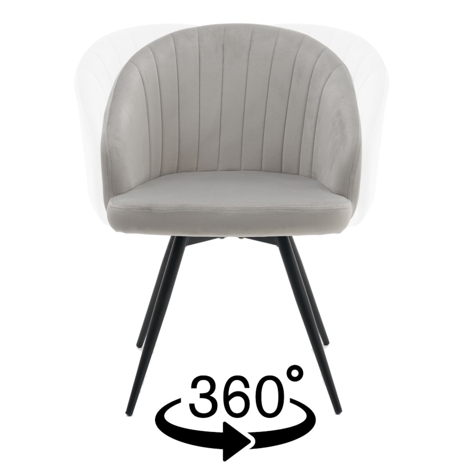 Krzesło tapicerowane obrotowe welurowe do salonu MODENA ciemnobeżowe