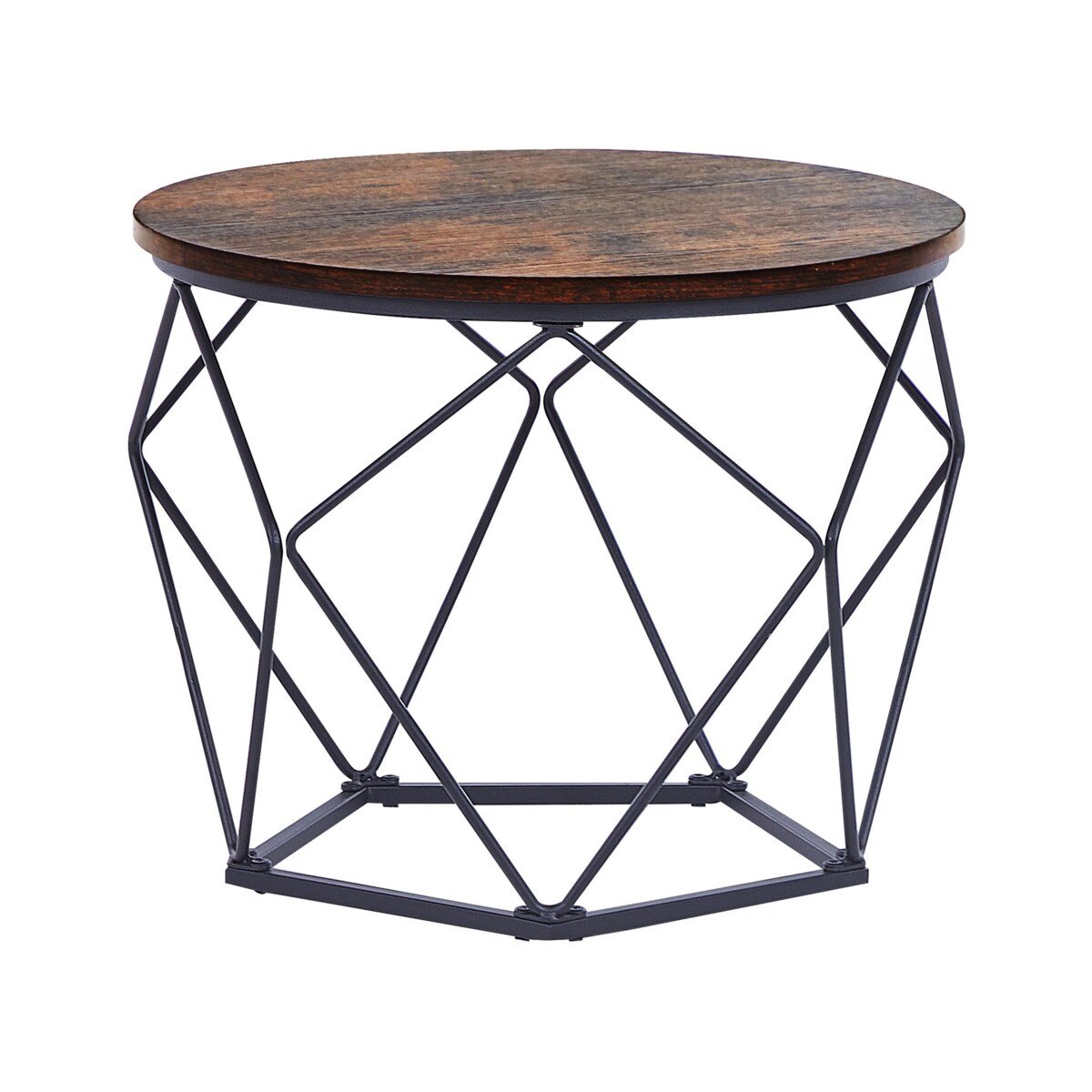 Zestaw 2 stolików kawowych BRUNI Brązowy/ czarny