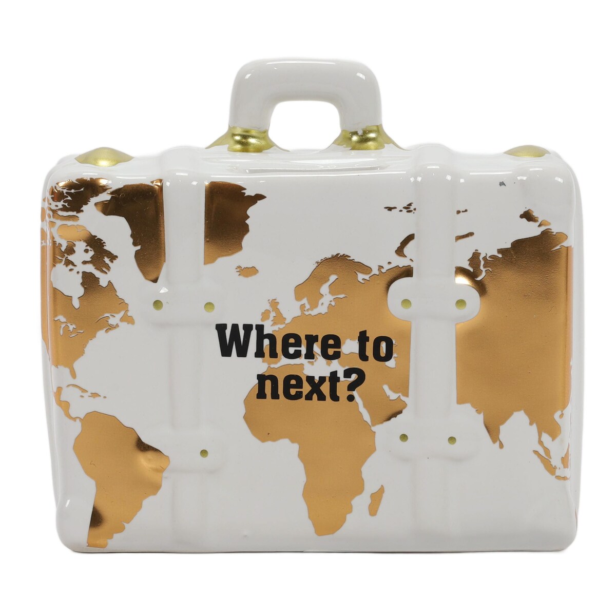 Kolorowa skarbonka ceramiczna z motywem podróży