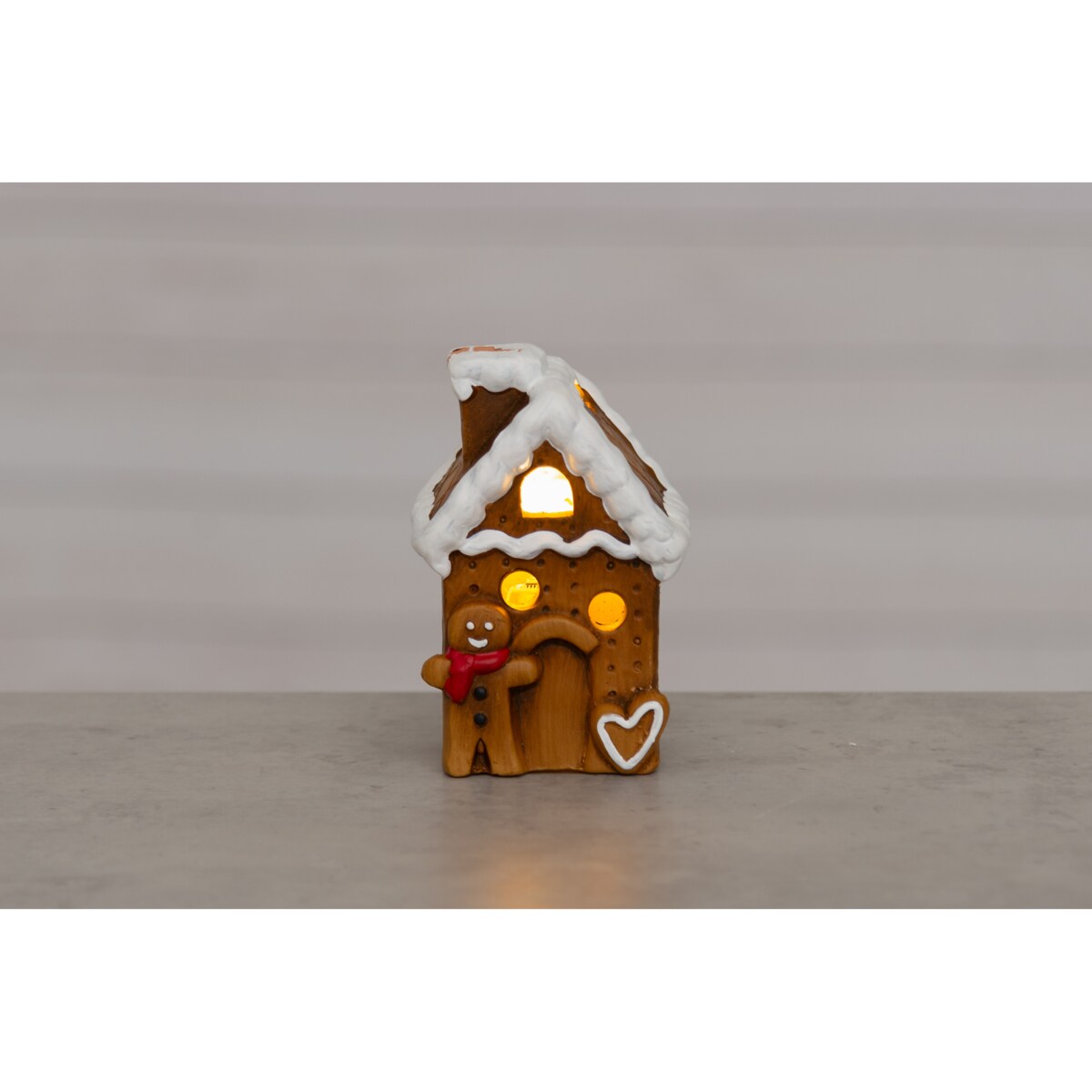 Domek z piernika ceramiczny z oświetleniem LED, 7 x 8,5 x 13 cm