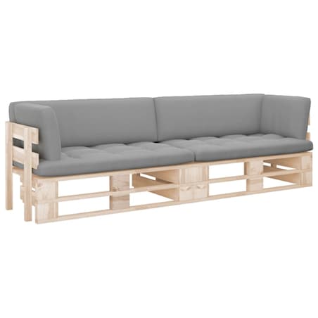vidaXL Sofa 2-os. z palet, z poduszkami, impregnowane drewno sosnowe