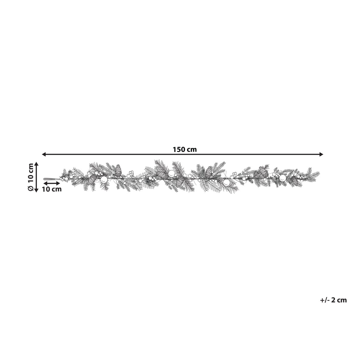 Świąteczna girlanda 150 cm zielona HUELVA