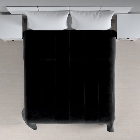 Narzuta pikowana w pasy Velvet 200x210 głęboka czerń