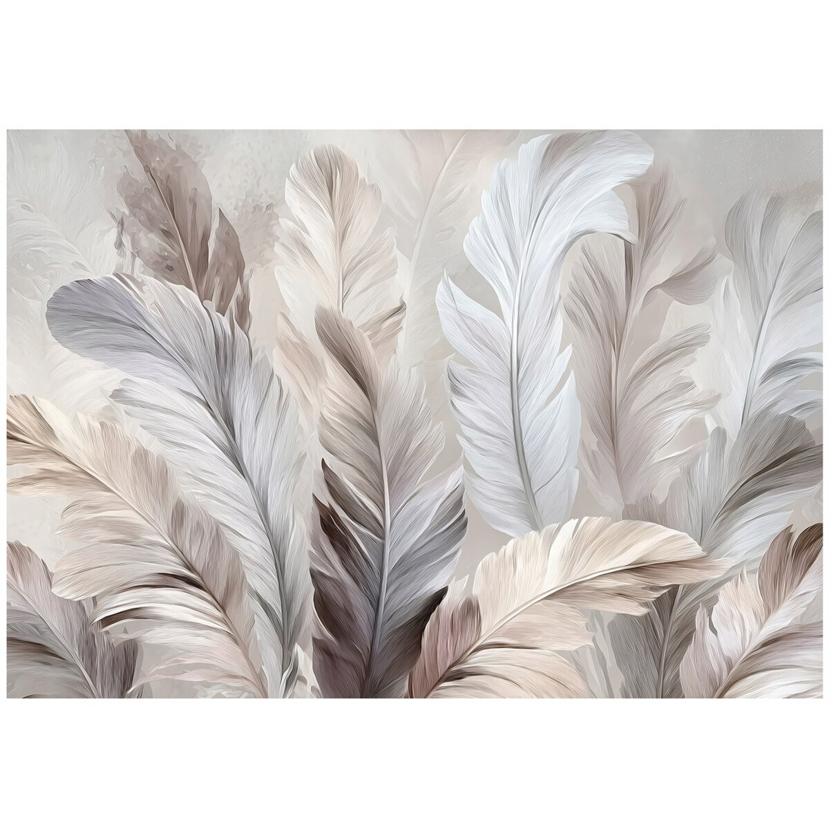 Fototapeta Do Sypialni Salonu Na Flizelinie Pióra Natura Beżowy 350x250