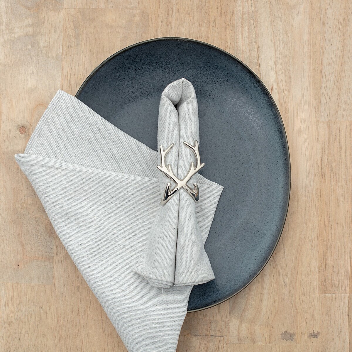 Obrączka na serwetkę Reindeer Charm boże narodzenie, święta, świąteczne, srebrny, 5 x 5 x 7 cm