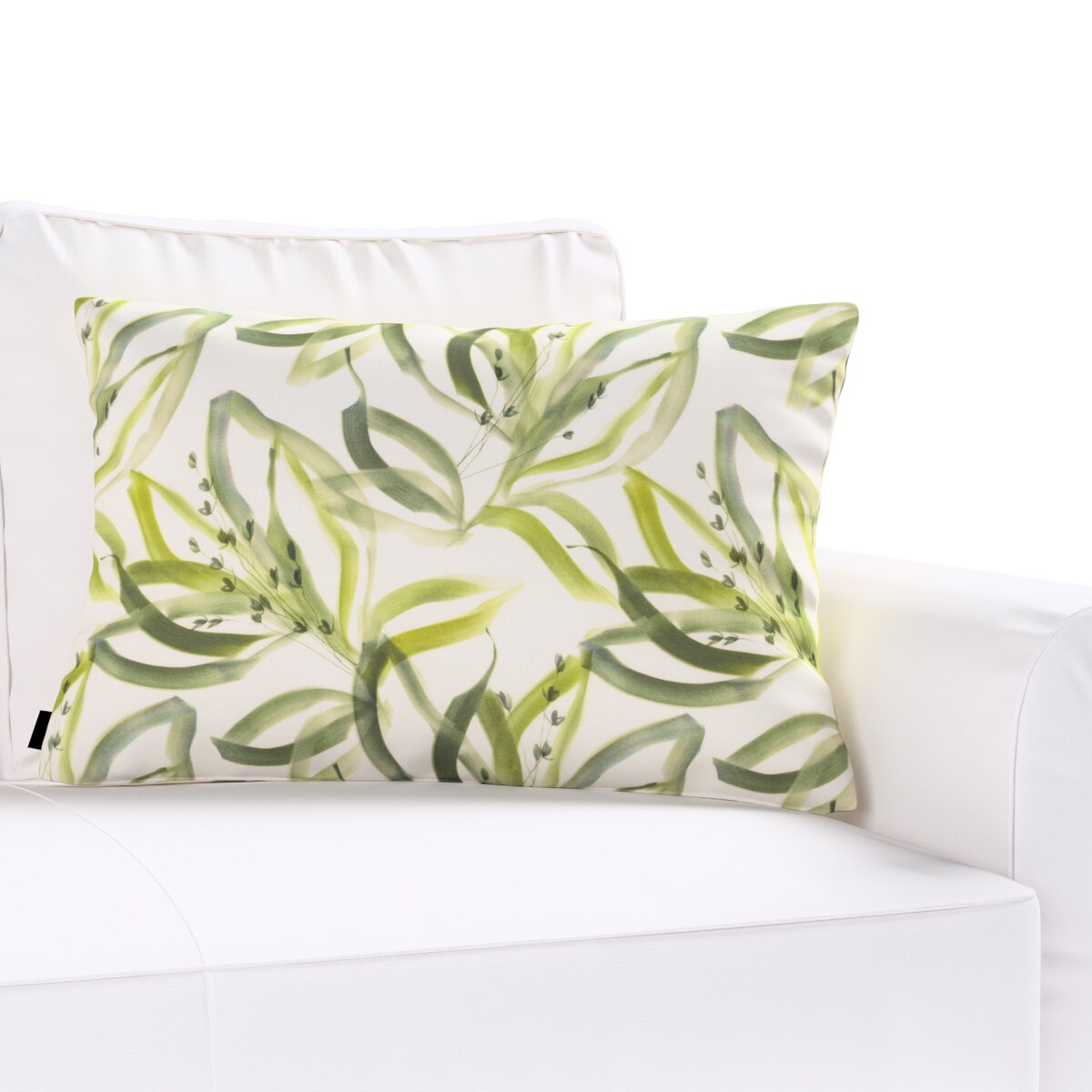 Poszewka Kinga na poduszkę prostokątną 47x28 biało-zielony