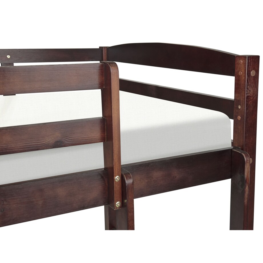 Łóżko piętrowe z szufladami drewniane 90 x 200 cm ciemne REGAT