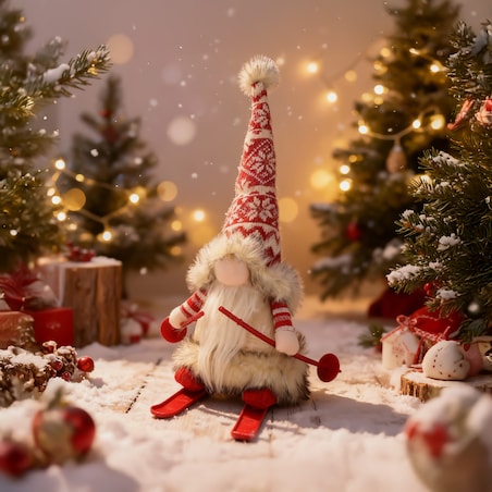 Skrzat świąteczny na sankach ozdoba na święta