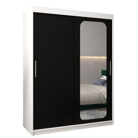 Szafa przesuwna Garderoba PROMO T2 150 biały/czarny