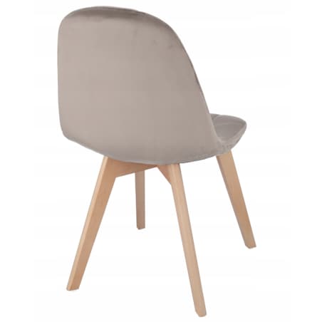 KRZESŁO skandynawskie TAPICEROWANE pikowane do kuchni salonu jadalni beżowe