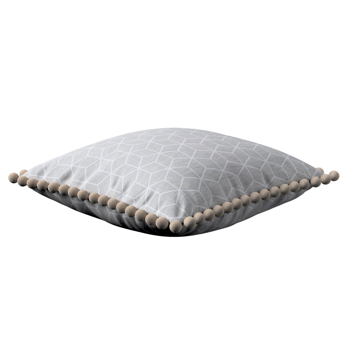 Poszewka Wera na poduszkę 45x45 wzór sześcianów na szarym tle