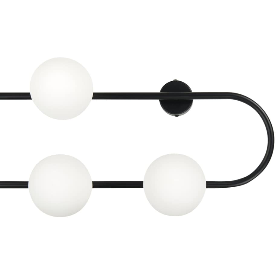 Lampa ścienna 4-punktowa metalowa czarna YANGO