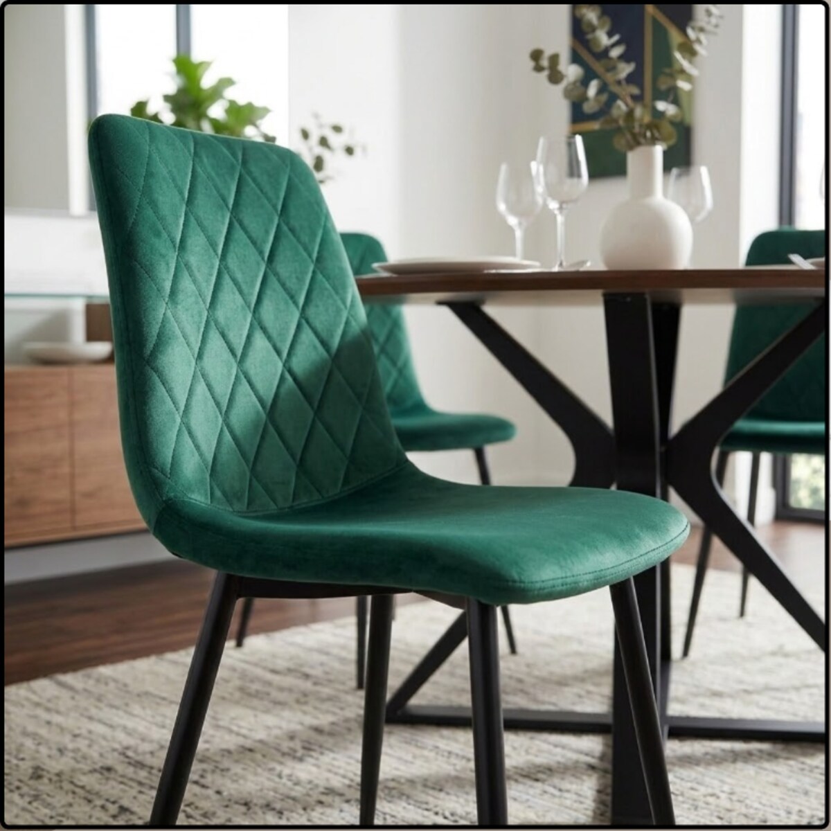 Krzesło tapicerowane pikowane wygodne nowoczesne do kuchni jadalni