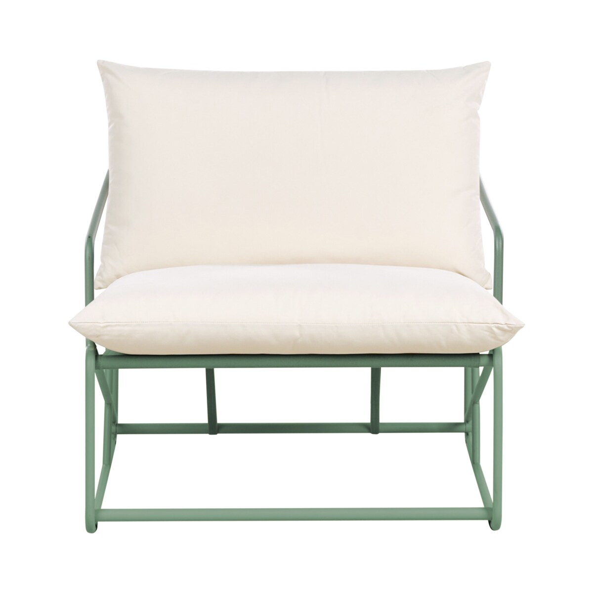 Krzesło ogrodowe z poduszką PONTE Metal Zielony