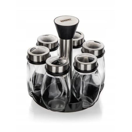 PRZYPRAWNIK pojemnik na przyprawy zestaw do kuchni stojak box 120 ml 6szt