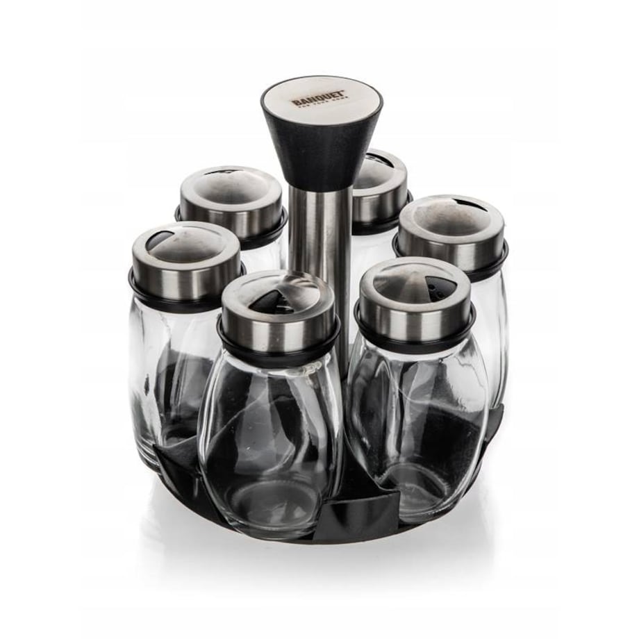 PRZYPRAWNIK pojemnik na przyprawy zestaw do kuchni stojak box 120 ml 6szt