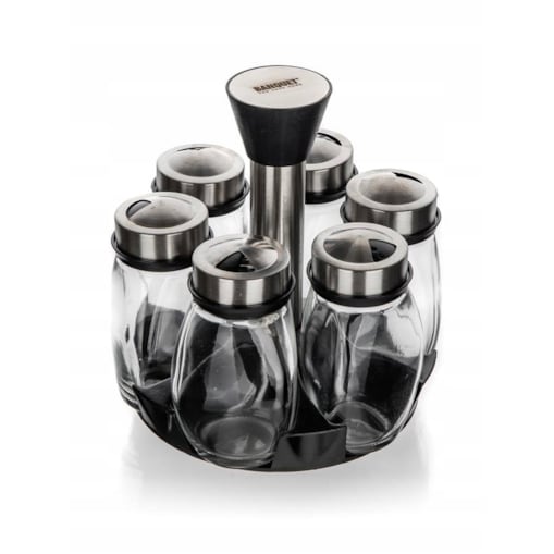 PRZYPRAWNIK pojemnik na przyprawy zestaw do kuchni stojak box 120 ml 6szt