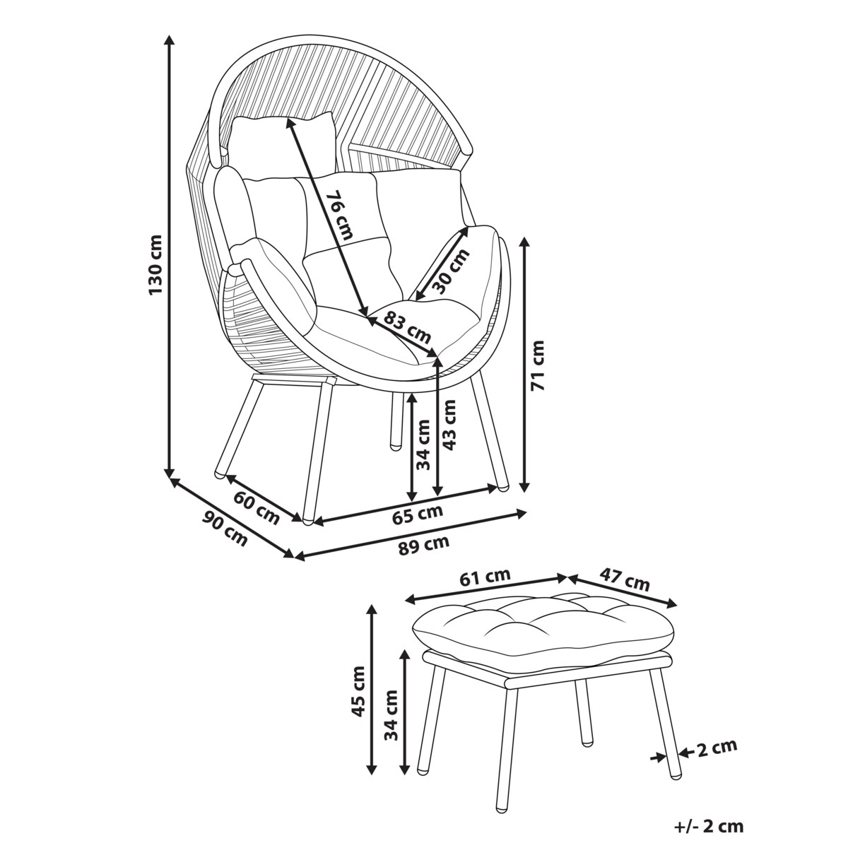 Krzesło ogrodowe Naturalny MURANO