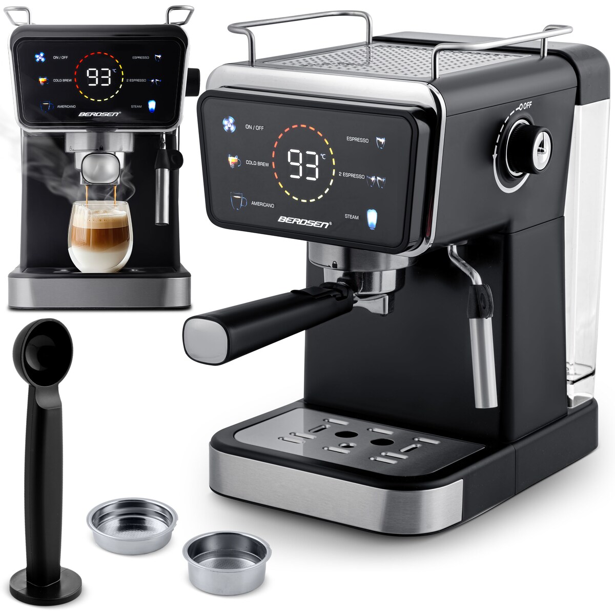 Ekspres do kawy ciśnieniowy kolbowy ze spieniaczem 377100 Berdsen