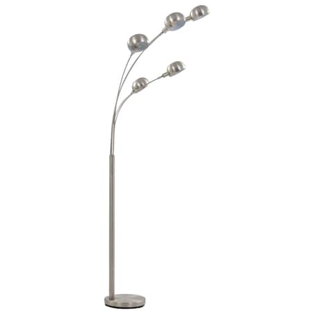 vidaXL Lampa stojąca, 200 cm, 5 x E14, srebrna