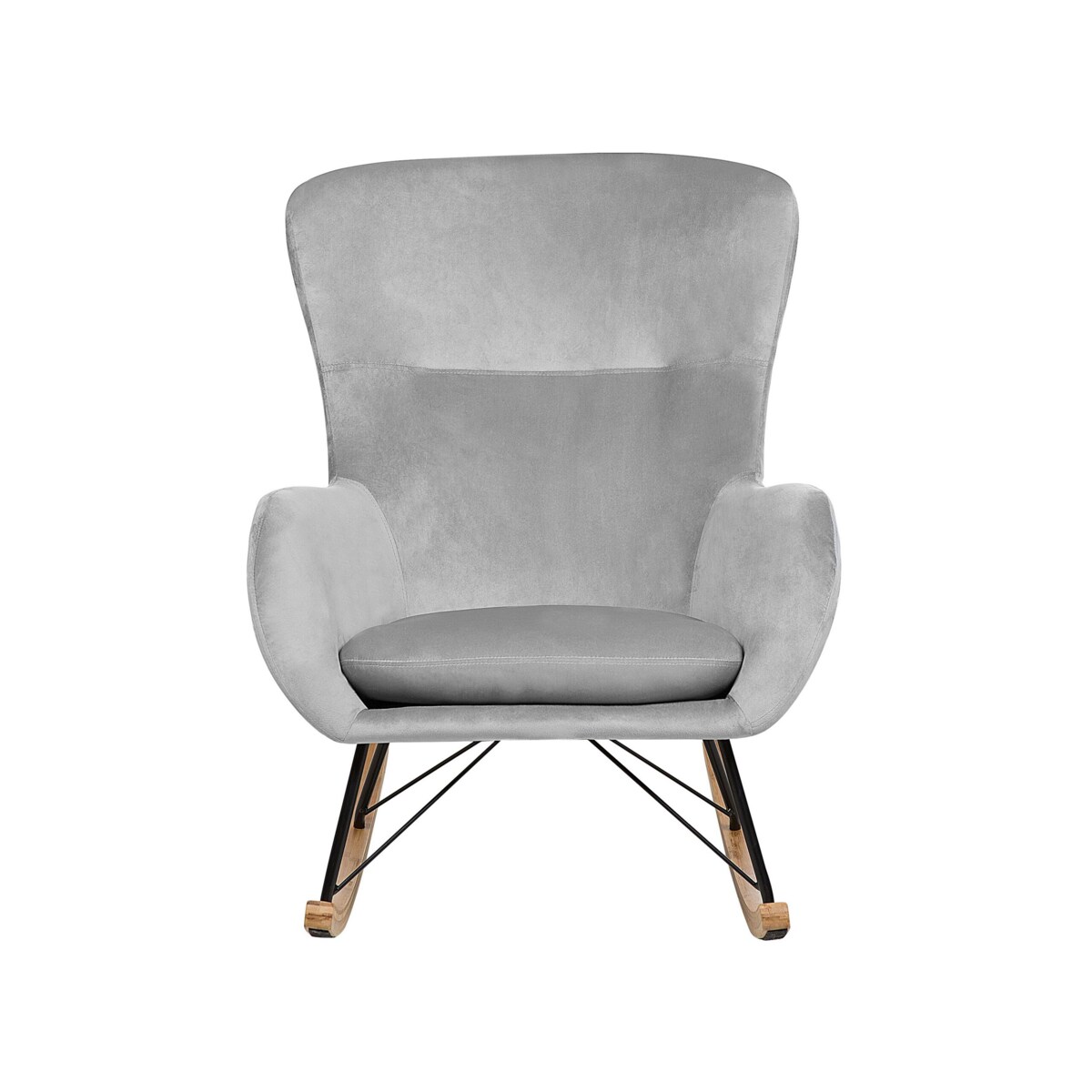 Fotel bujany welurowy jasnoszary ELLAN