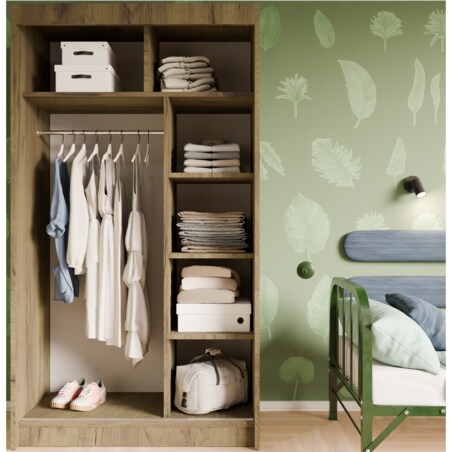 Szafa ryflowana, przesuwna 120-korpus craft zł.+front biały