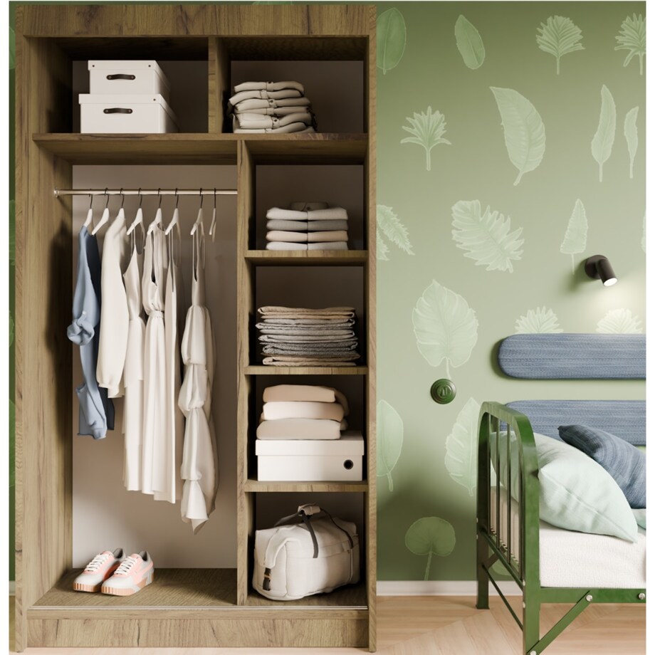 Szafa ryflowana, przesuwna 120-korpus craft zł.+front biały